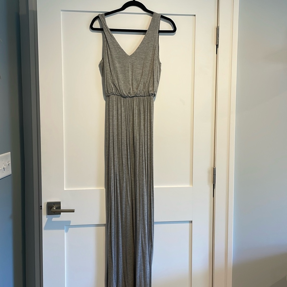 Grey Maxi V neck dress!